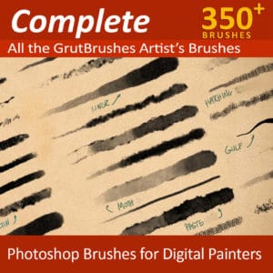 GrutBrushes-ArtBrushes-Complete-Simple 350 Photoshop brushes for digital painters