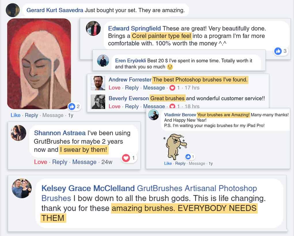GrutBrushes reviews on facebook