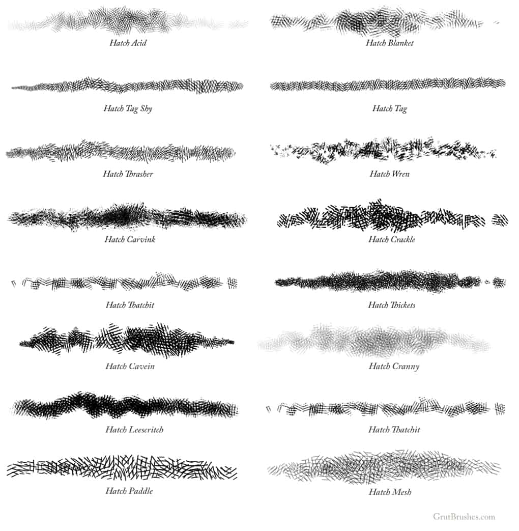 15 Cross Hatching Brushes for Photoshop