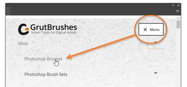 click menu > Shop to browse the Photoshop brushes