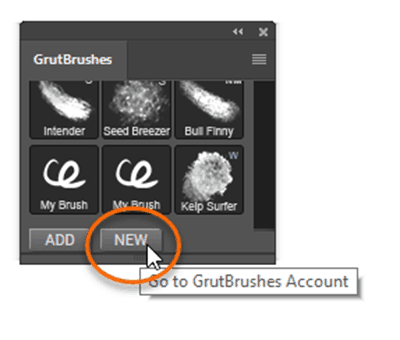 click 'new' to download a photoshop brush directly from the website into photoshop