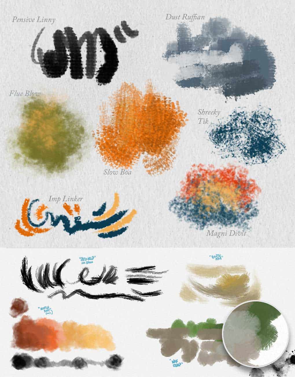 Miscellaneous digital painting brushes