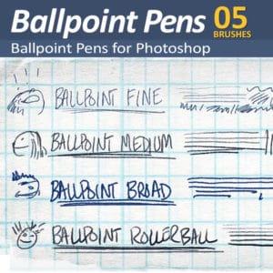 Realistic pressure responsive ballpoint pen brushes for Photoshop