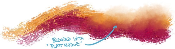 Brush strokes blended with the Platt Nudge mixer brush