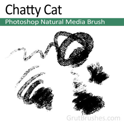 Photoshop Natural Media Brush for digital artists 'Chatty Cat'