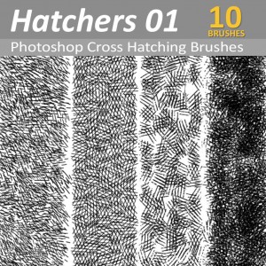 Photoshop cross hatching brushes