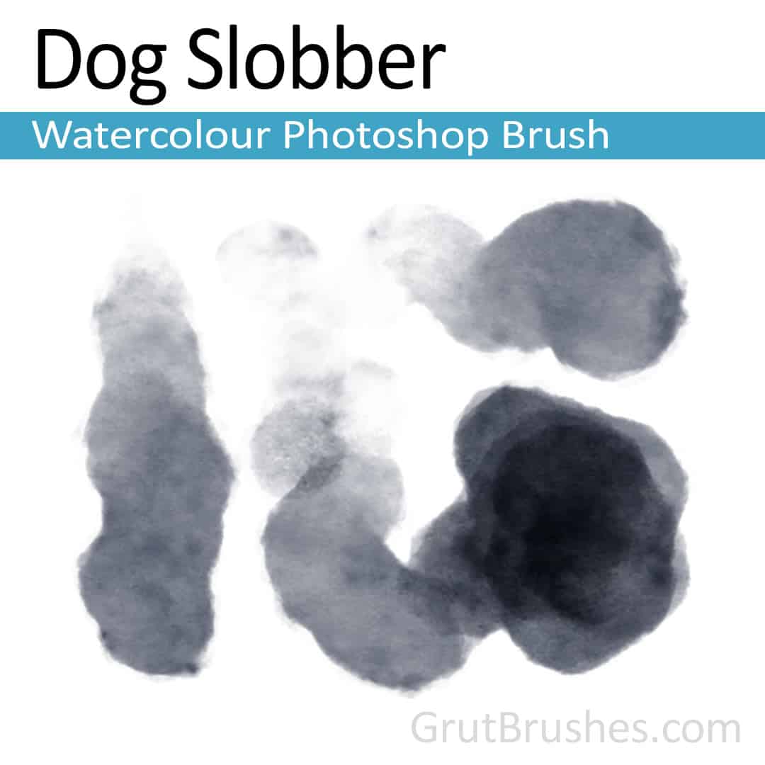 'Dog Slobber' Photoshop watercolor brush for digital painting