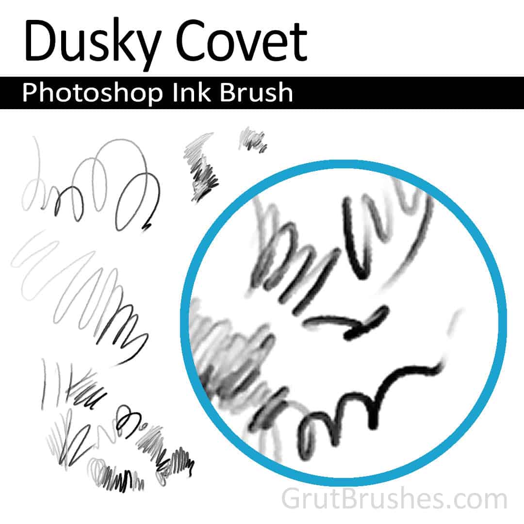 'Dusky Covet' Photoshop ink brush for digital painting