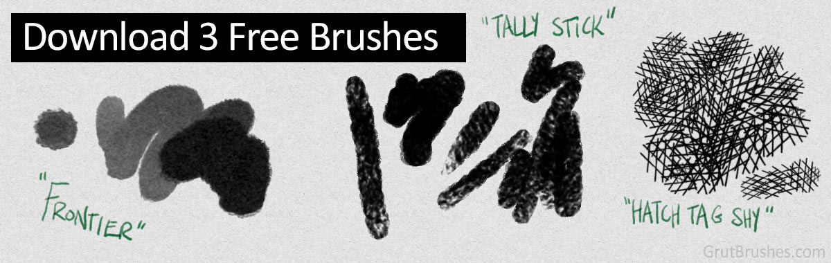 Download 3 Free natural media Photoshop brushes