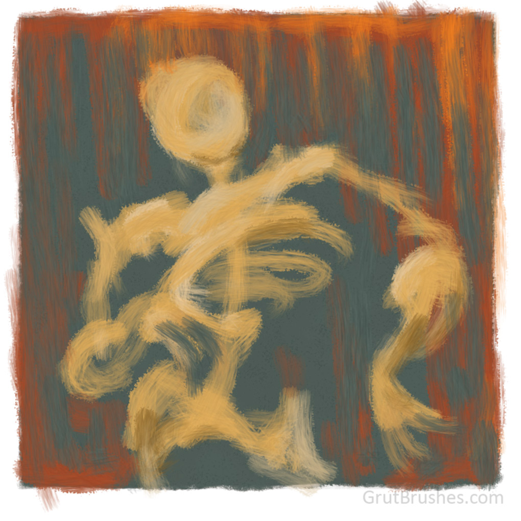 Figure painted with the Horse Main oil impasto Photoshop brush