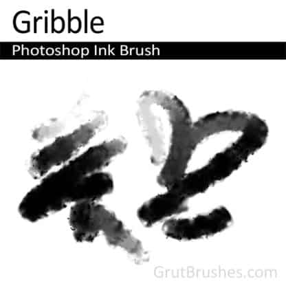 Photoshop Ink Brush for digital artists 'Gribble'