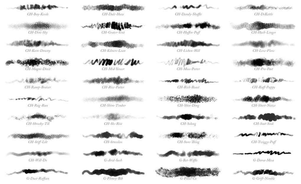 32 Photoshop charcoal brushes