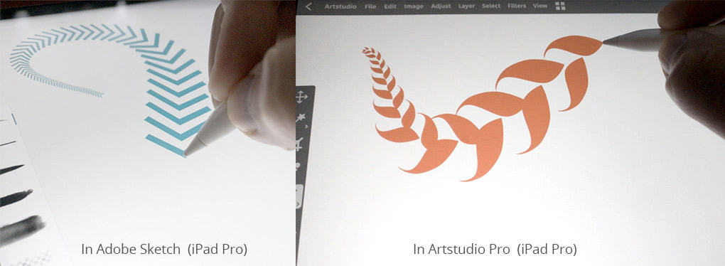 GrutBrushes pattern brushes work in ArtStudio Pro and Adobe Sketch on Ipad ios