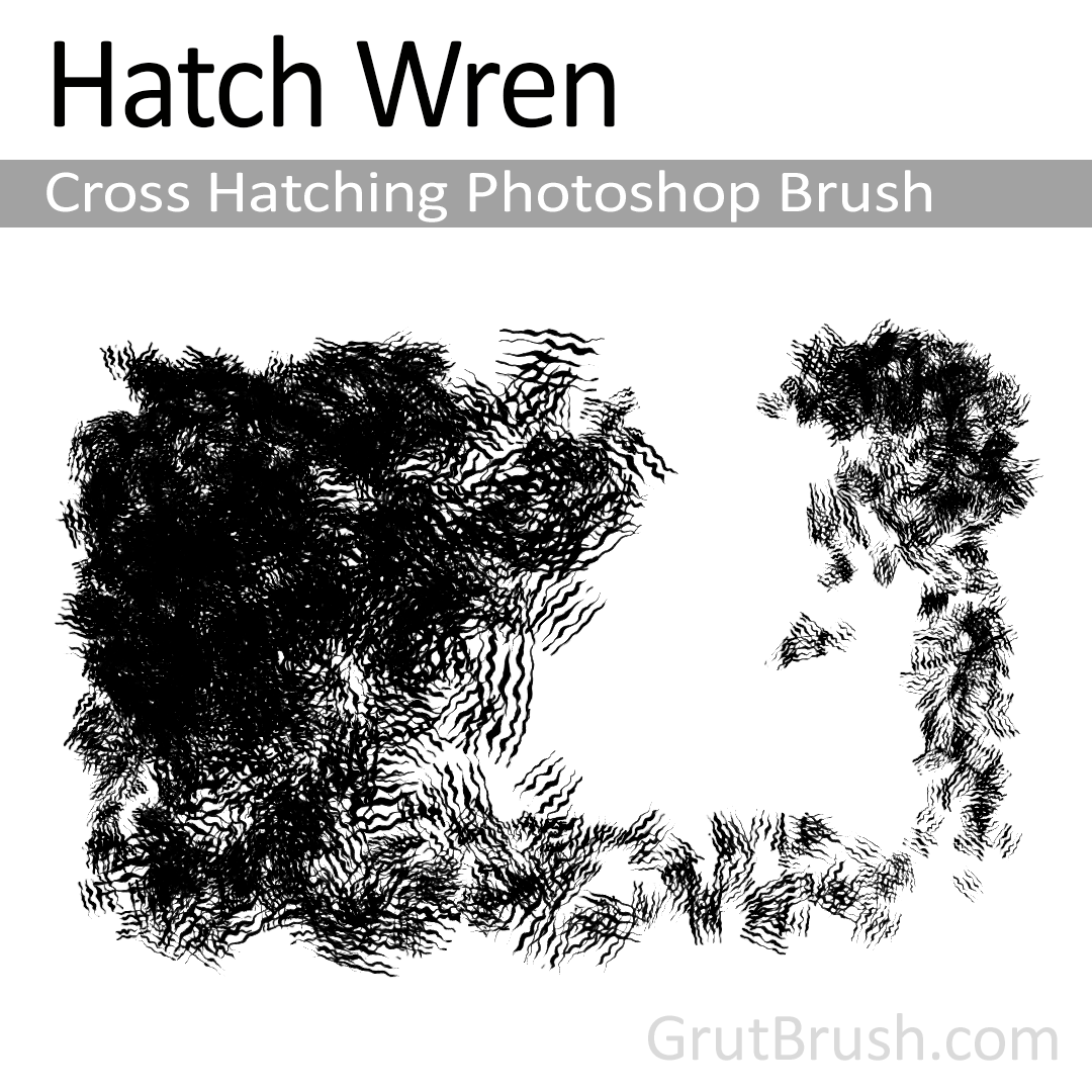 Hatch Wren - Cross Hatching Photoshop Brush - GrutBrushes.com.