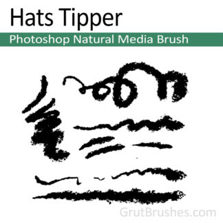Photoshop Natural Media Brush for digital artists 'Hats Tipper'