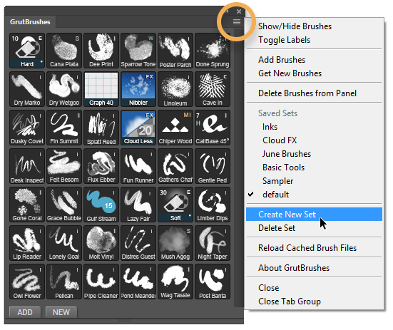 Save a custom set of Photoshop brushes