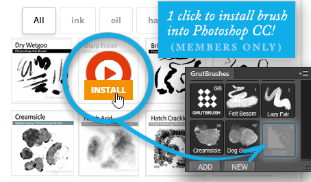 Download brushes directly into Photoshop