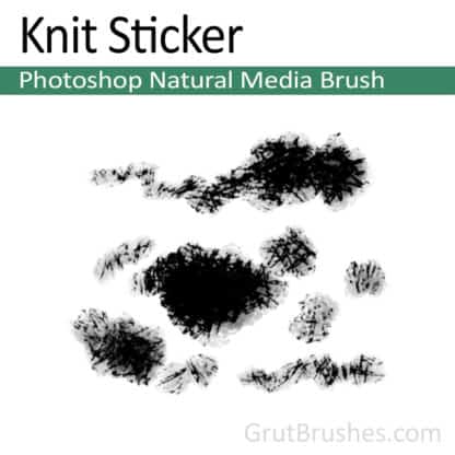 Photoshop Natural Media Brush for digital artists 'Knit Sticker'