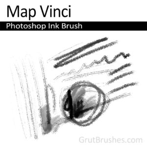 Photoshop Ink Brush for digital artists 'Map Vinci'