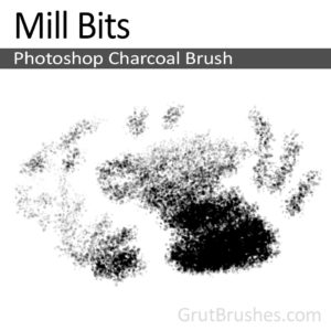 Photoshop Charcoal Brush for digital artists 'Mill Bits'
