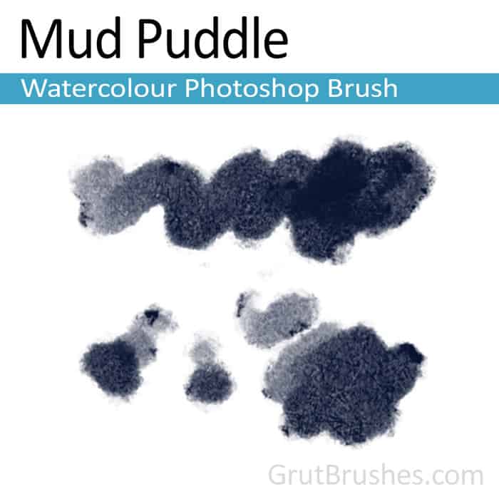'Mud Puddle' Photoshop watercolor brush for digital painting