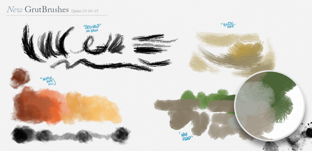 Some of the New Photoshop Brushes added in November