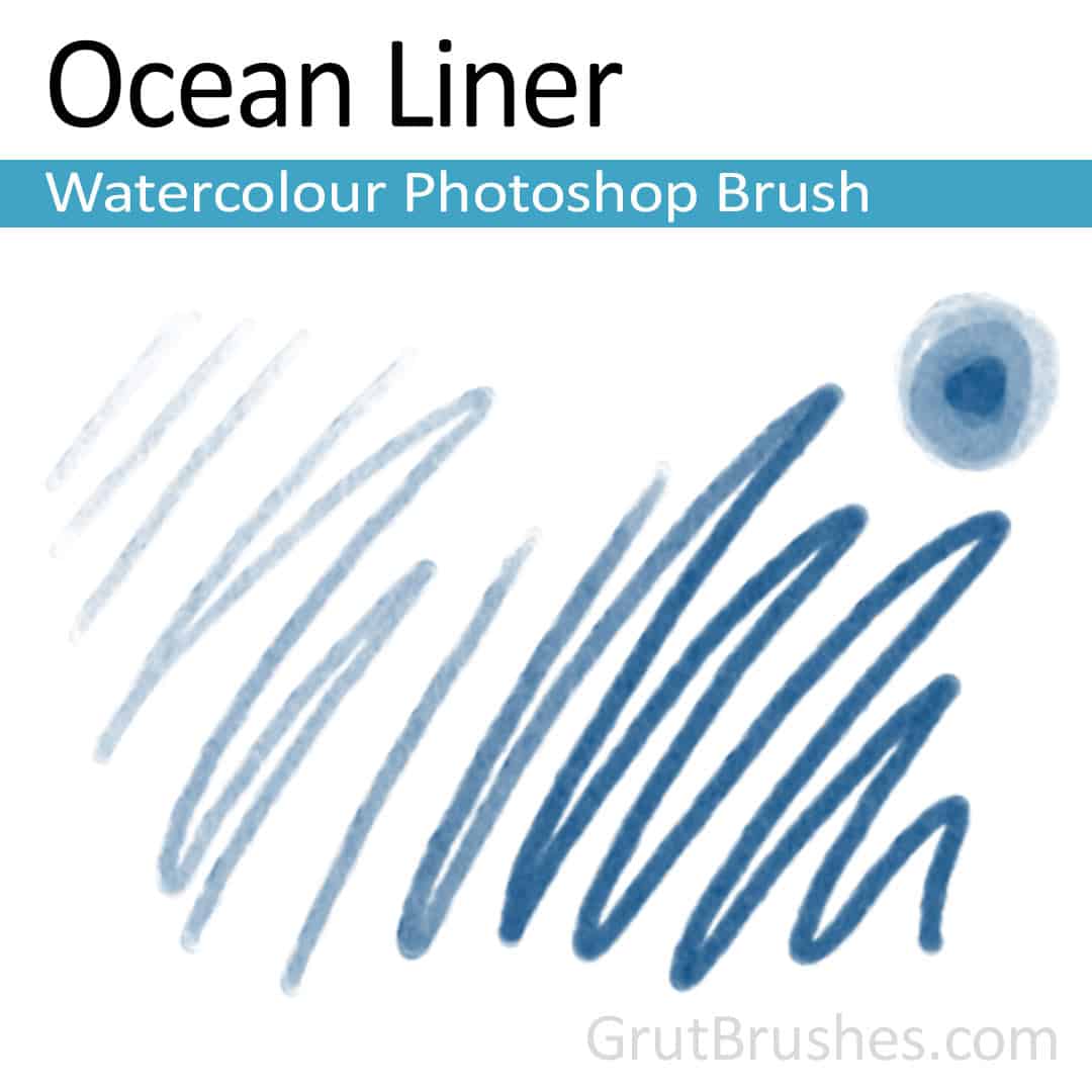 'Ocean Liner' Photoshop watercolor brush for digital painting