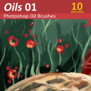 Oils 01 - 10 oil paint brushes for Photoshop