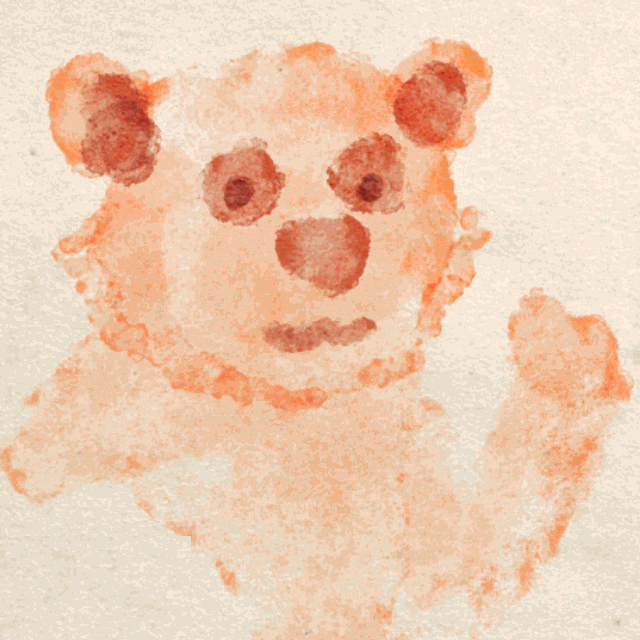 Painting a bear with the Cherry Pectin Photoshop watercolor brush-small