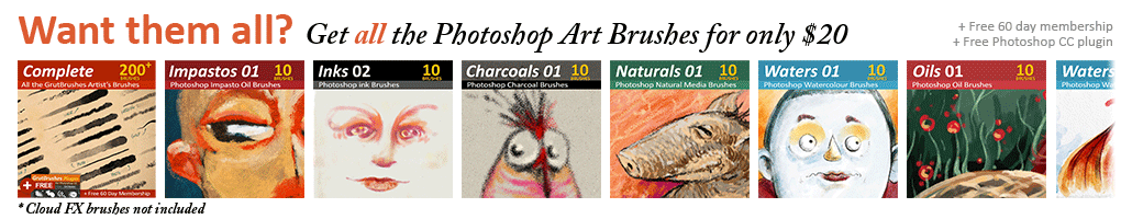 Get over 200 Photoshop brushes + a 60 Day membership and free Plugin (CC only)