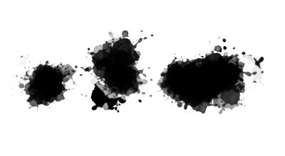 Photoshop splatter brush with ink drops and trails