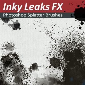 Photoshop Splatter Brushes - Inky Leaks