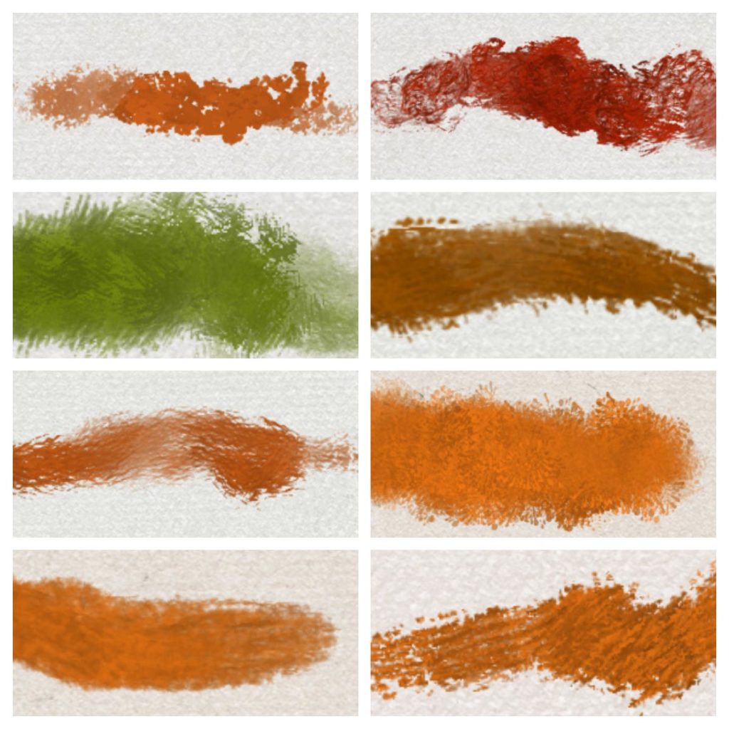 8 Procreate impasto oil brush strokes