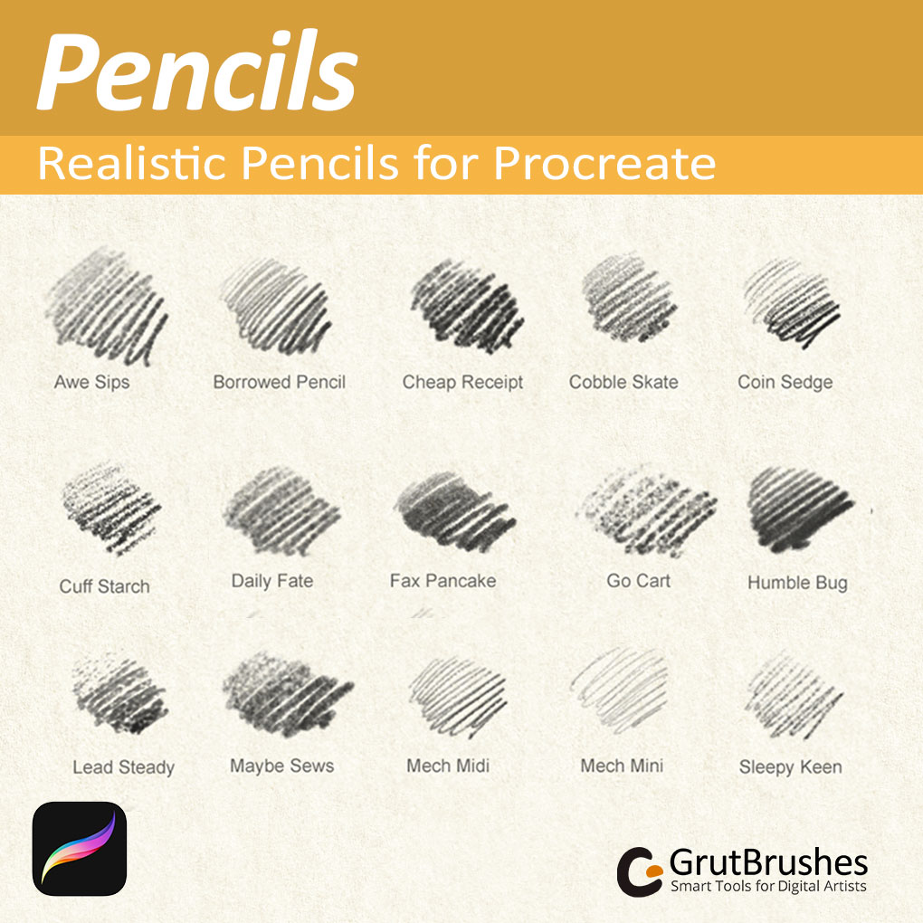 helbrede videnskabelig eksegese Procreate Pencils - GrutBrushes.com