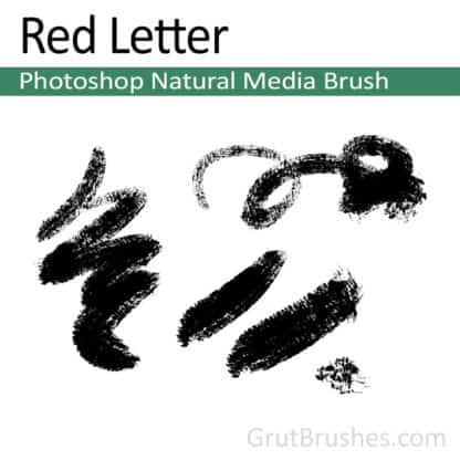 Photoshop Natural Media Brush for digital artists 'Red Letter'