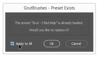 Check to reload and Replace all existing Photoshop brushes