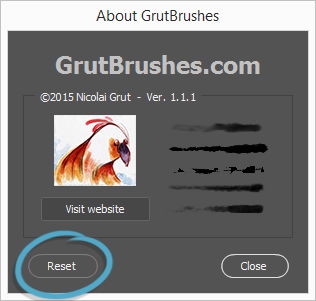 Reset all settings and remove all brushes