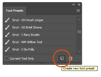 Save a new Tool Preset