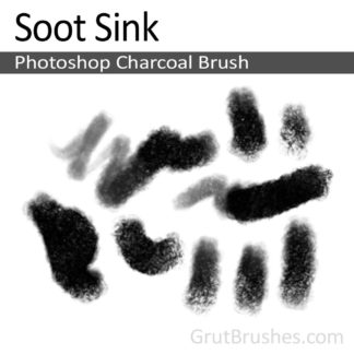 Photoshop Charcoal Brush for digital artists 'Soot Sink'