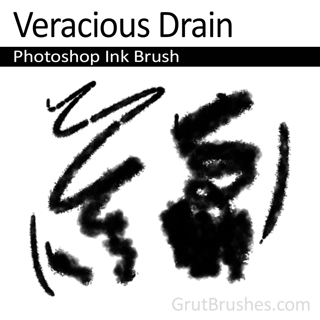 'Veracious Drain' Photoshop ink brush for digital painting