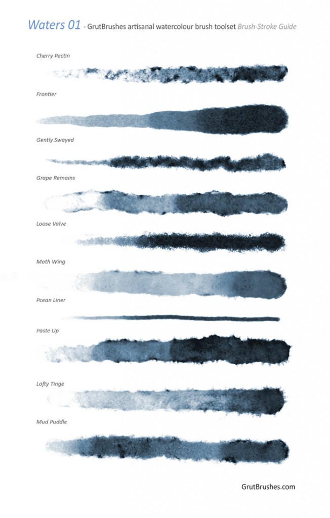 real watercolor Photoshop brushes - brush strokes