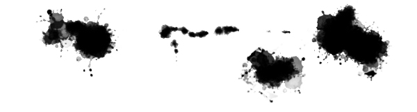 more ink splatter spray drawn with the 'Done Sprung' ink splatter Photoshop brush